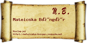 Mateicska Böngér névjegykártya